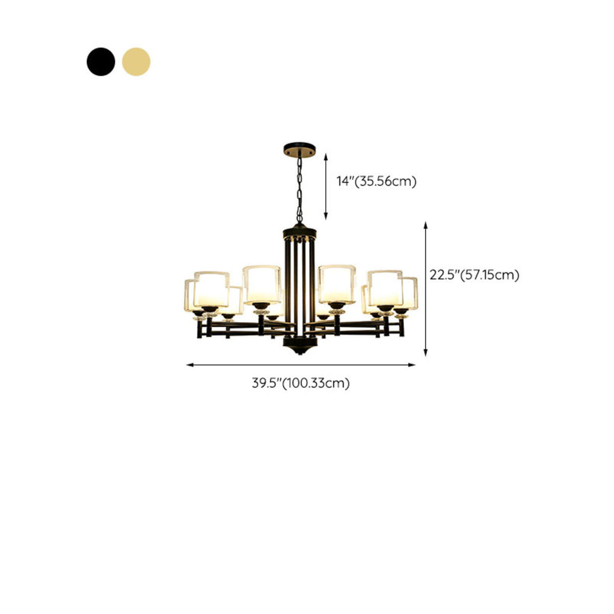 8-Light Modern Adjustable Chain Glass Chandelier Image - 21