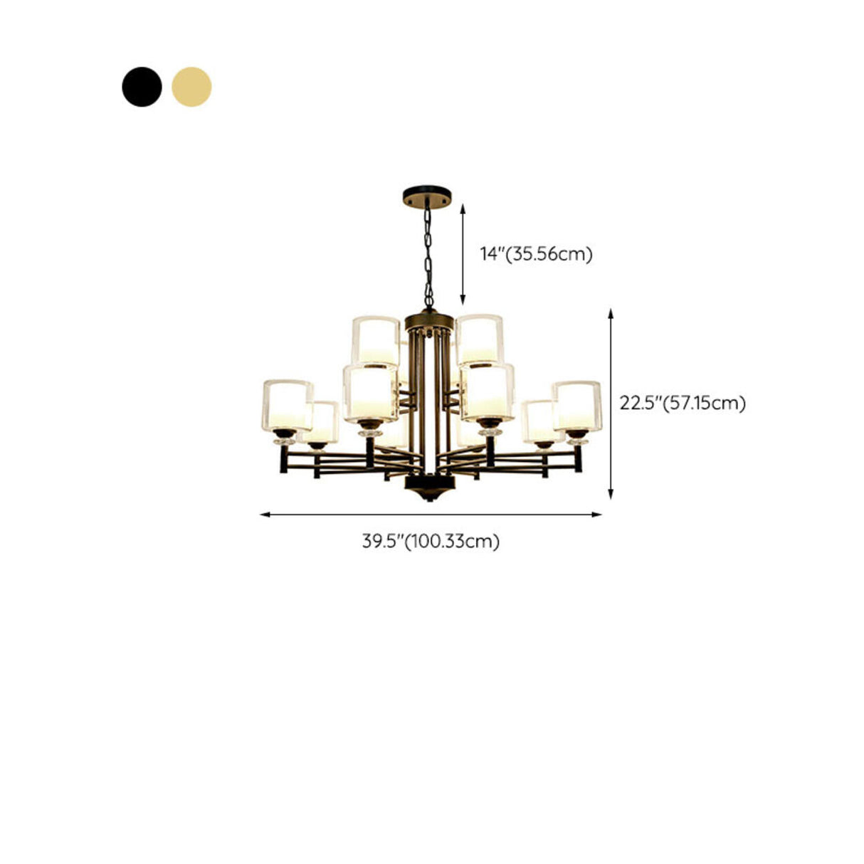 8-Light Modern Adjustable Chain Glass Chandelier Image - 22