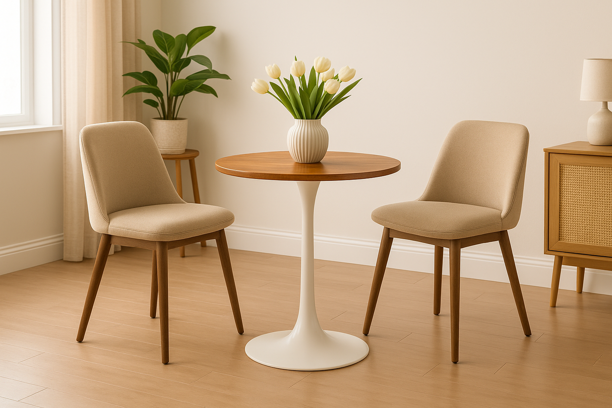 Scandinavian Round Wood Natural Dining Table