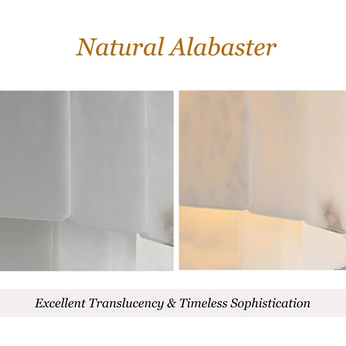 Contemporary Alabaster Oval Marble Chain Island Light Image - 13