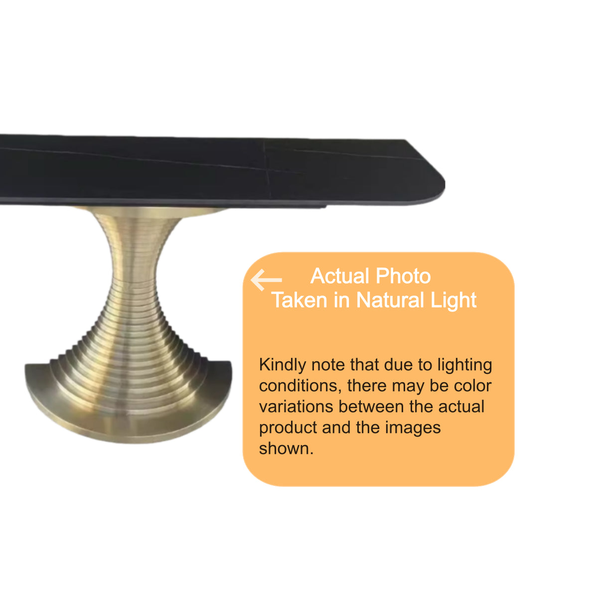 Creative Pedestal Half-Moon Marble Gold Console Table Image - 15