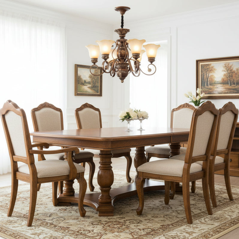 Elegant Antique Bronze 8-Light Vintage Ceiling Chandelier Image - 21