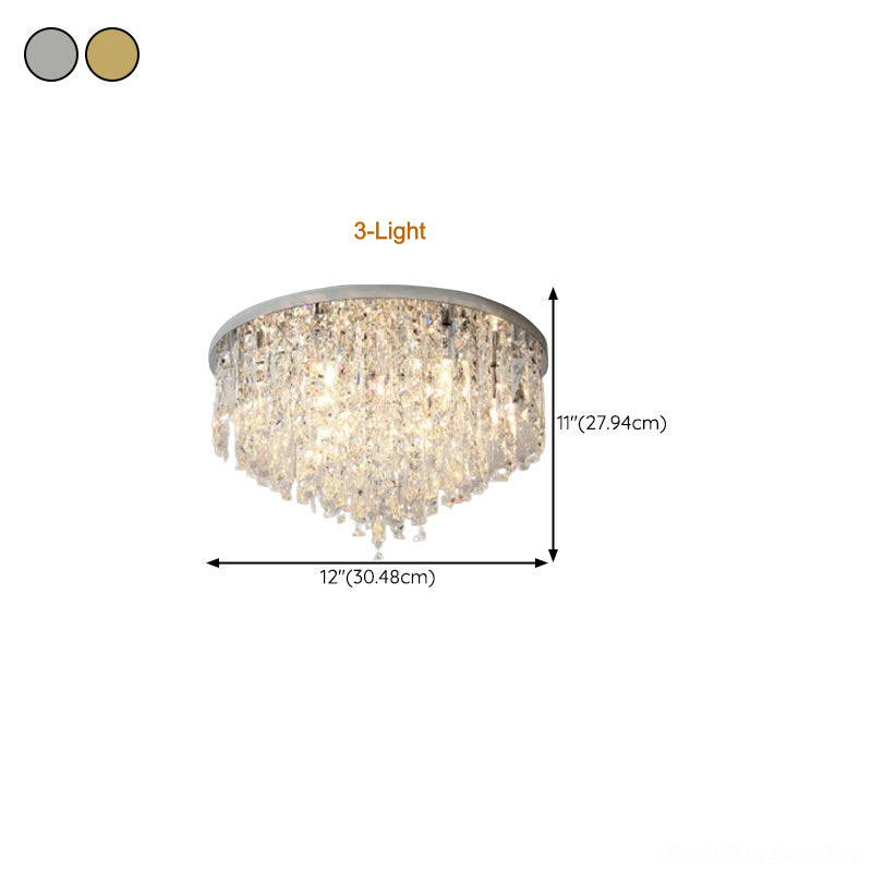 Living Room Gorgeous Crystal Flush Mount Ceiling Light