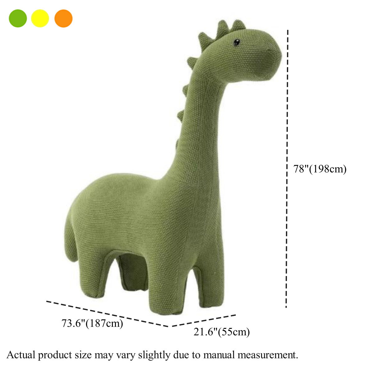 Modern Green Dinosaur-Shaped Knitted Kids Chair - 7