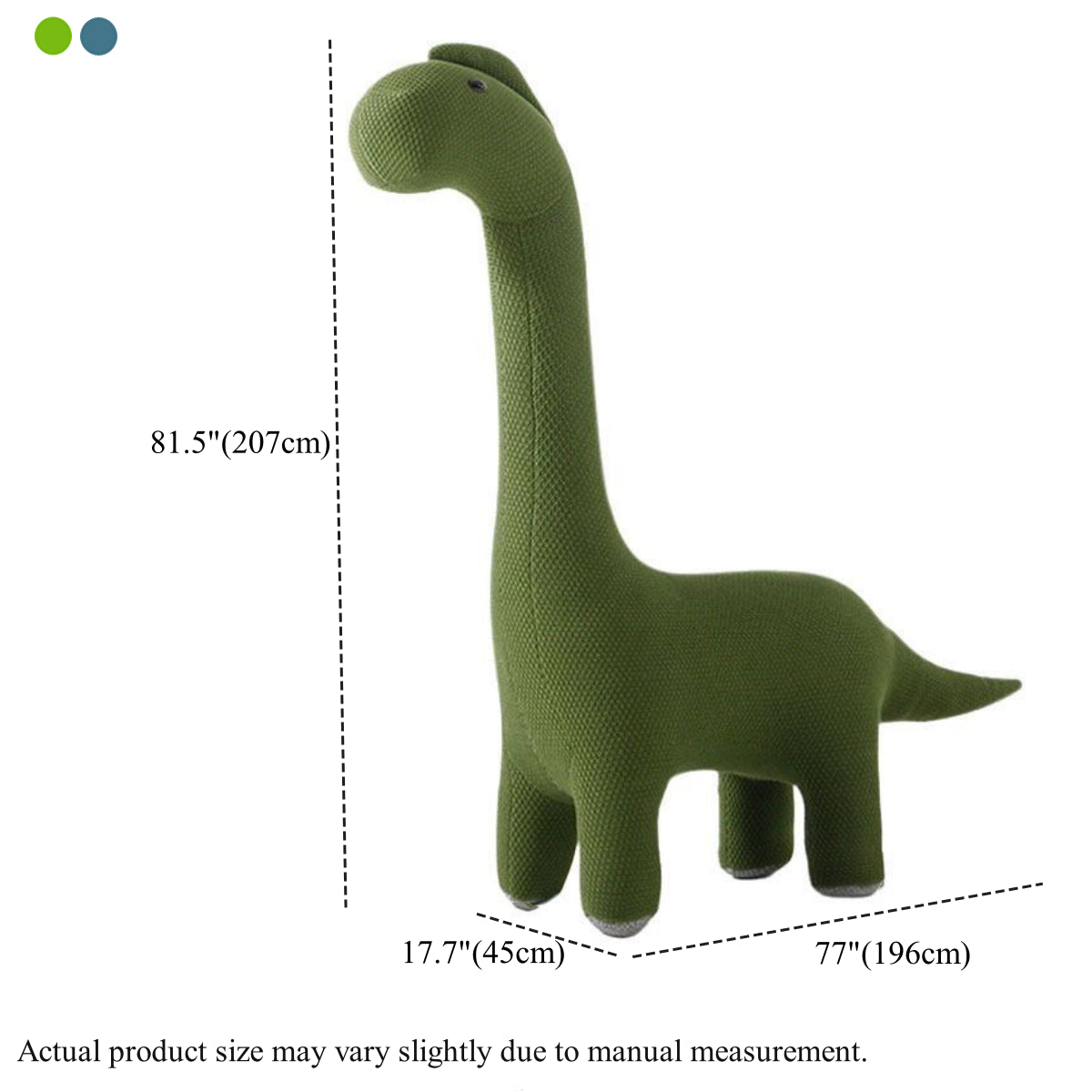 Modern Green Dinosaur-Shaped Knitted Kids Chair - 9