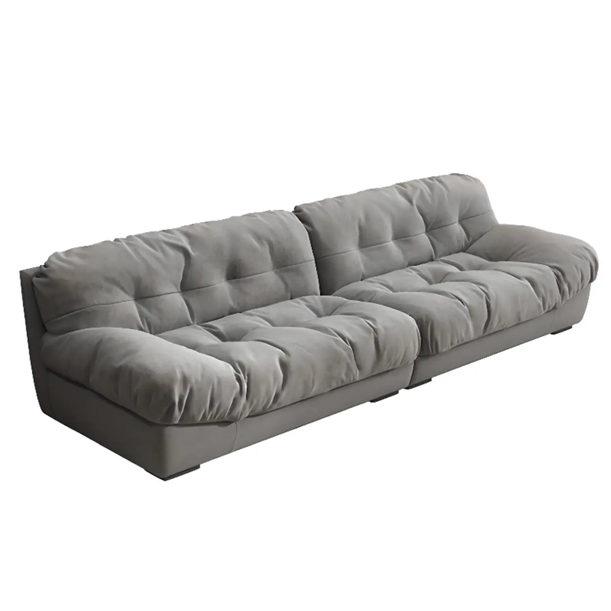 Abrasive Cloth Tufted Back Concealed Support Sofa Image - 13