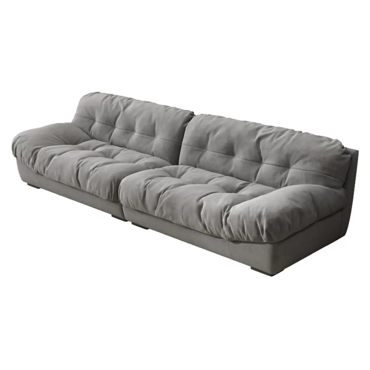Abrasive Cloth Tufted Back Concealed Support Sofa Image - 5