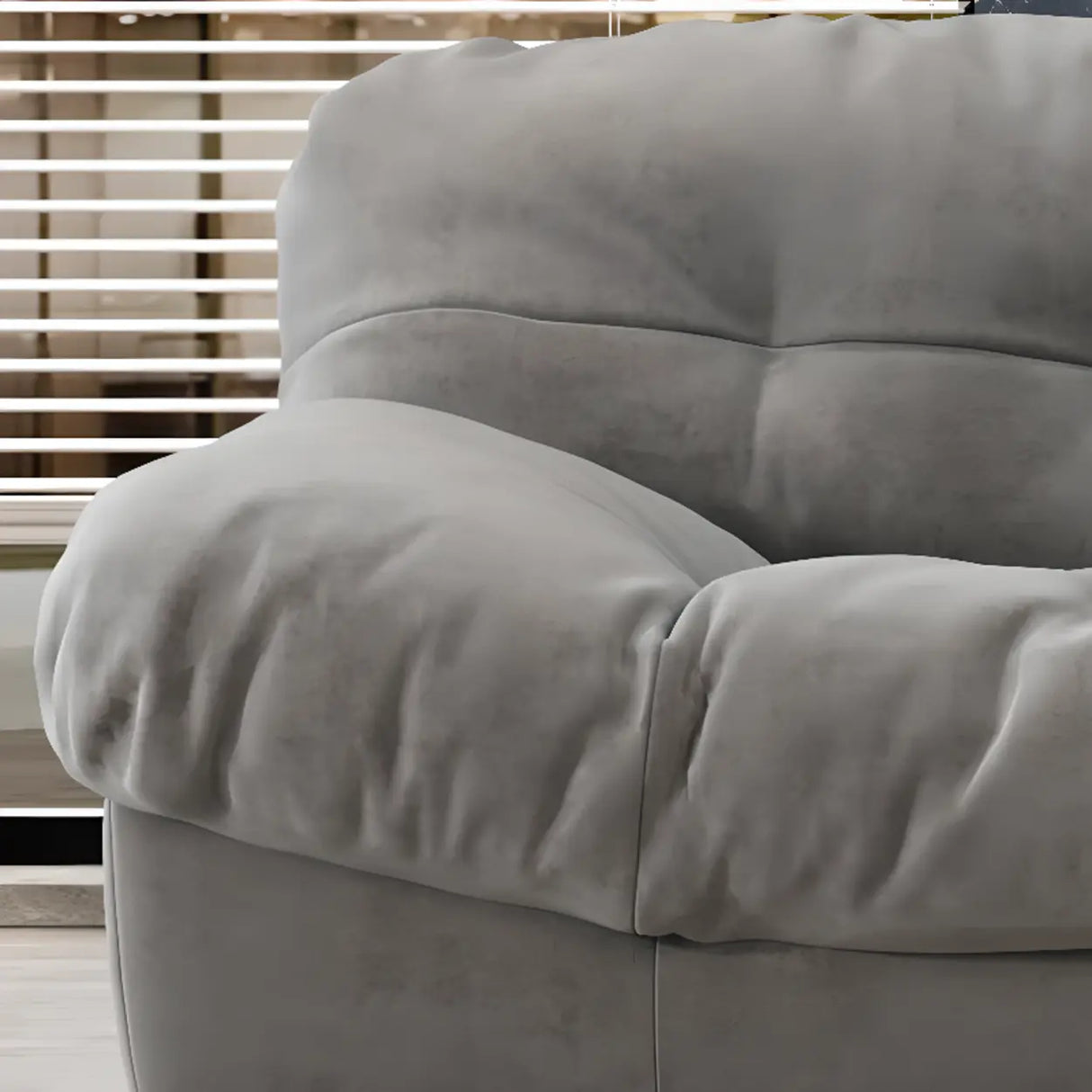 Abrasive Cloth Tufted Back Concealed Support Sofa Image - 9
