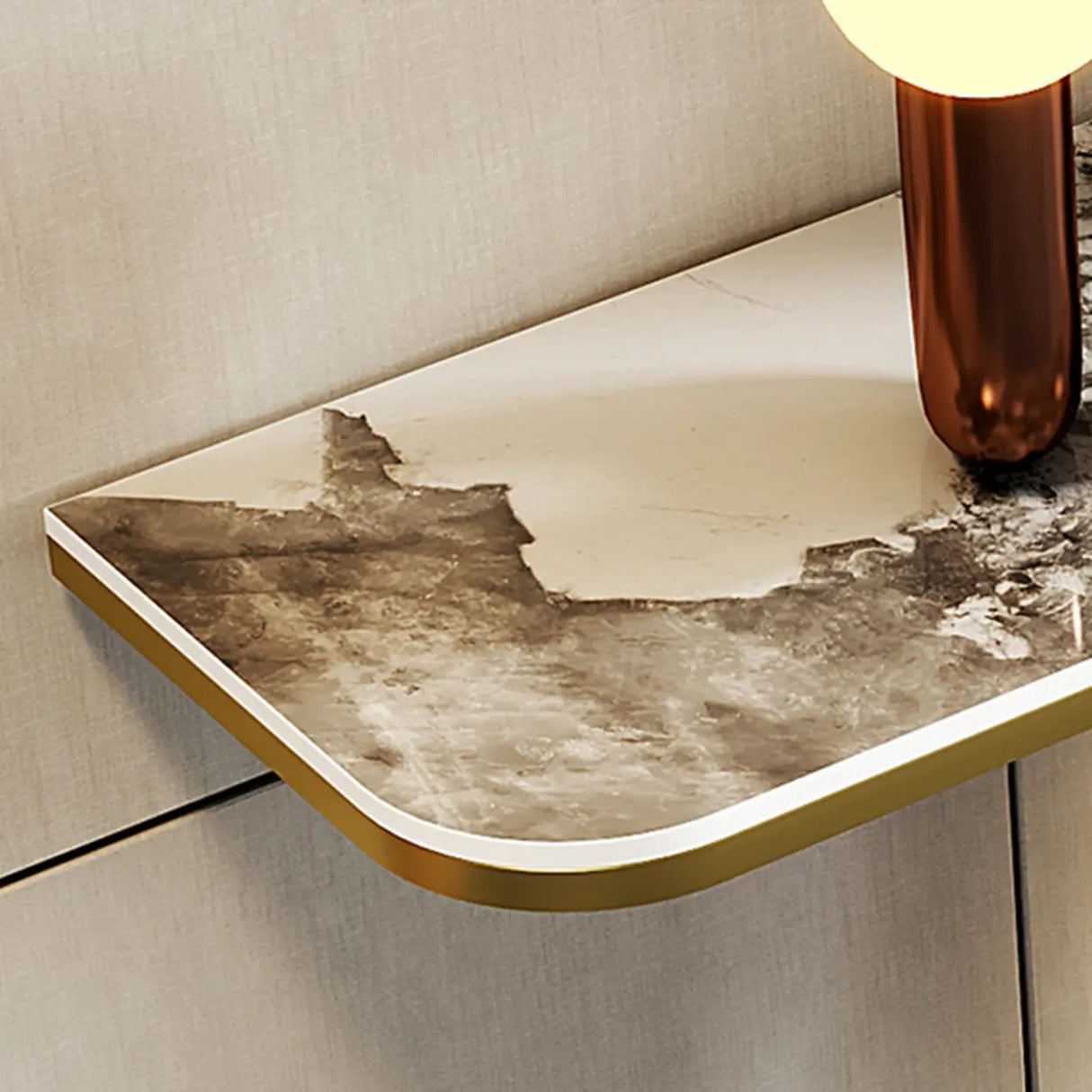 Abstract Base Black Curved Marble Top Console Table Image - 6