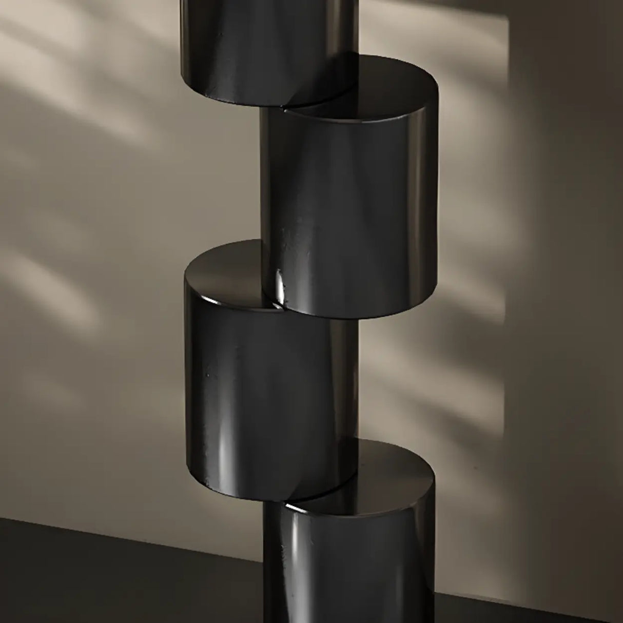 Abstract Base Half-circle Stone Top Black Console Table Image - 8