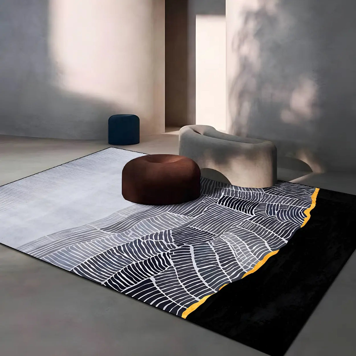 Abstract Pattern Polyester Rectangle Easy Care Area Rug Image - 14