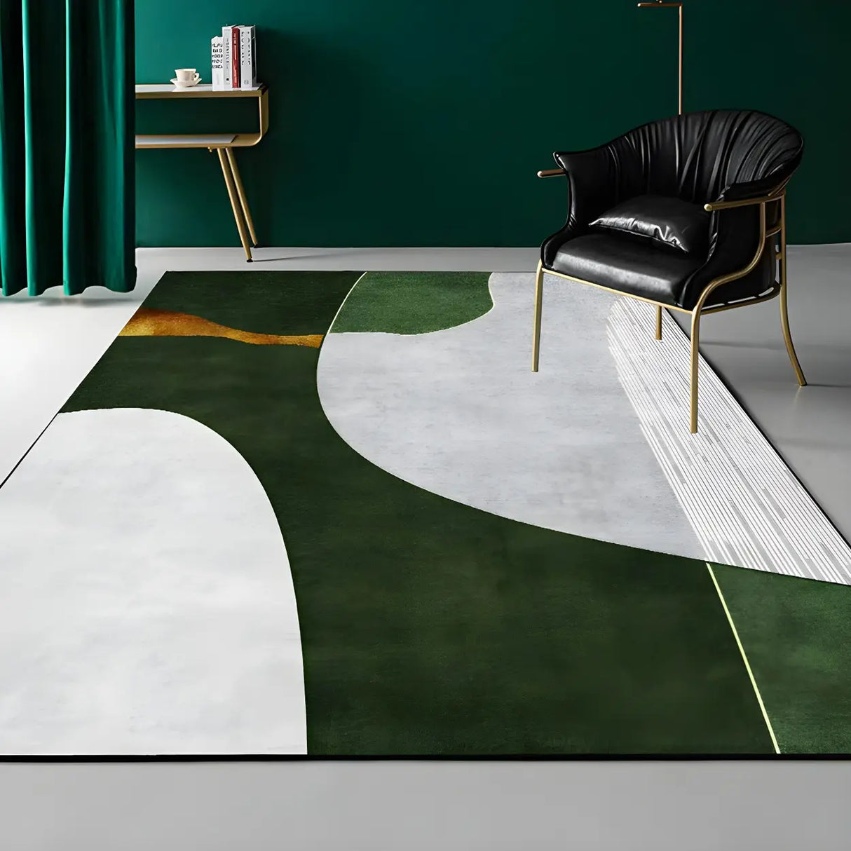 Abstract Pattern Polyester Rectangle Easy Care Area Rug Image - 8