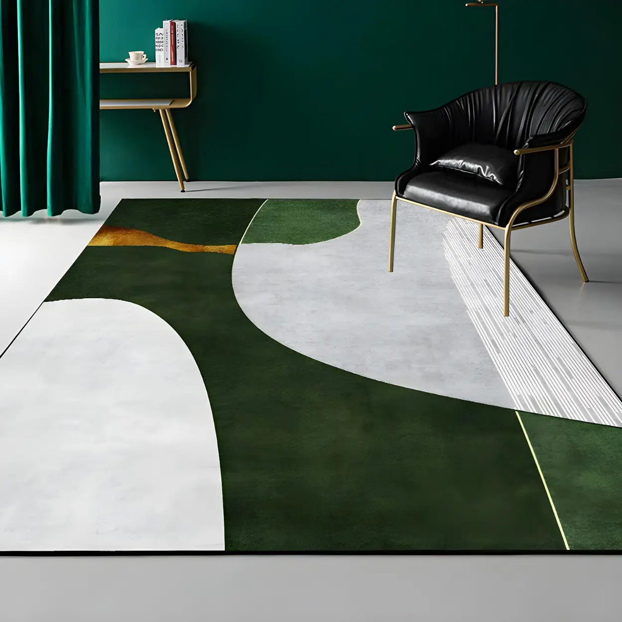 Abstract Pattern Polyester Rectangle Easy Care Area Rug Image - 9