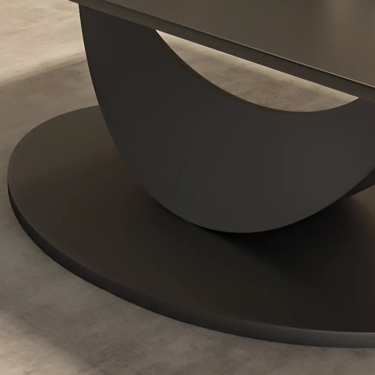 Abstract White Rectangular Stone Iron Base Coffee Table Image - 11