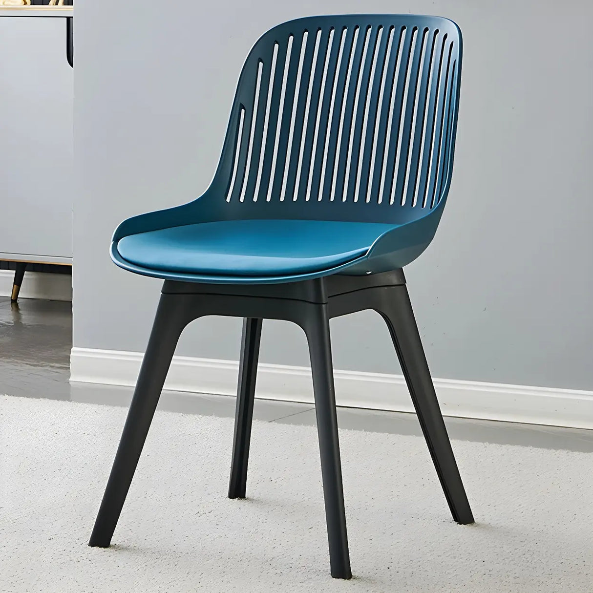 Acrylic Slat Low Back Side Chair Armless Dining Chair Image - 10