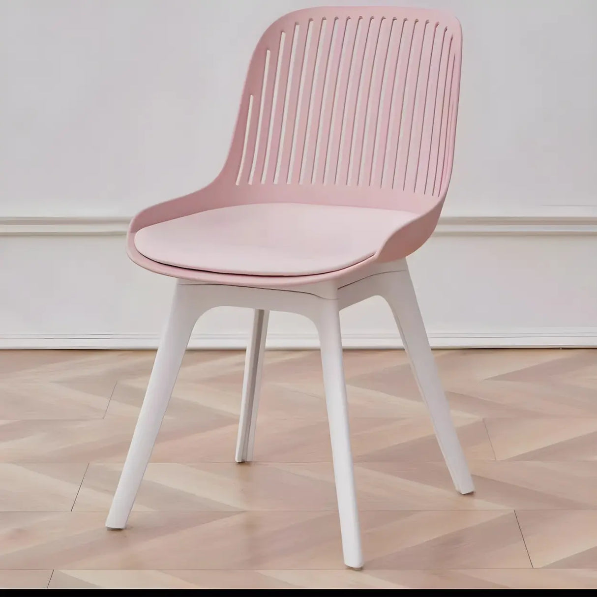 Acrylic Slat Low Back Side Chair Armless Dining Chair Image - 11