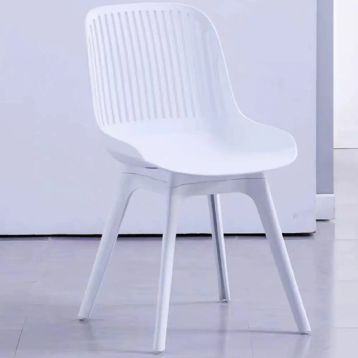 Acrylic Slat Low Back Side Chair Armless Dining Chair Image - 17