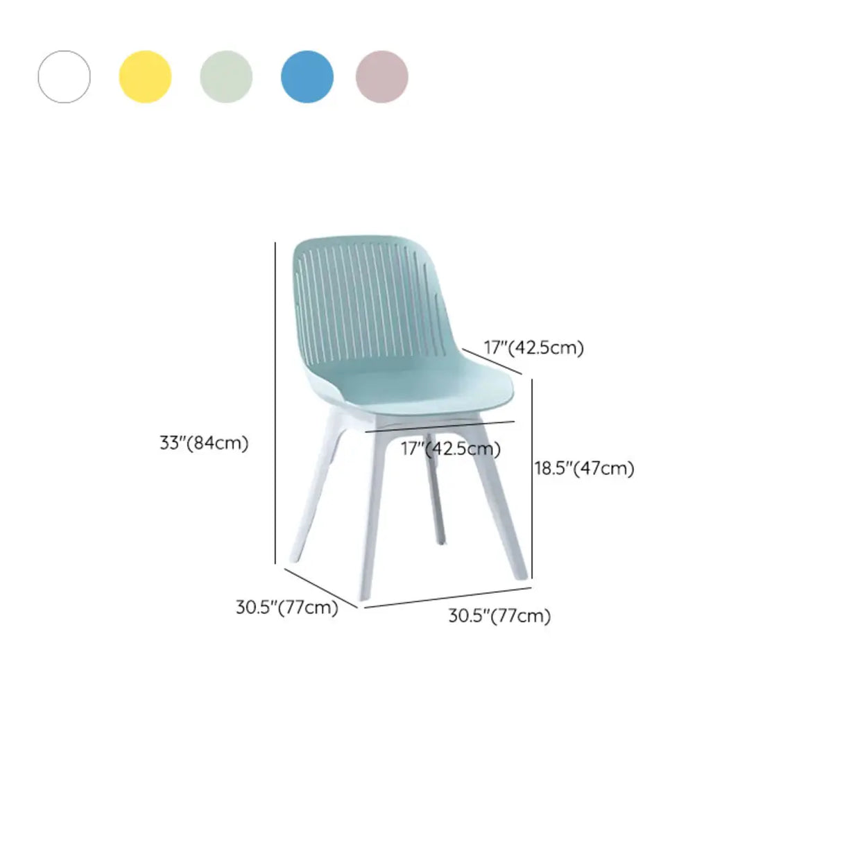 Acrylic Slat Low Back Side Chair Armless Dining Chair