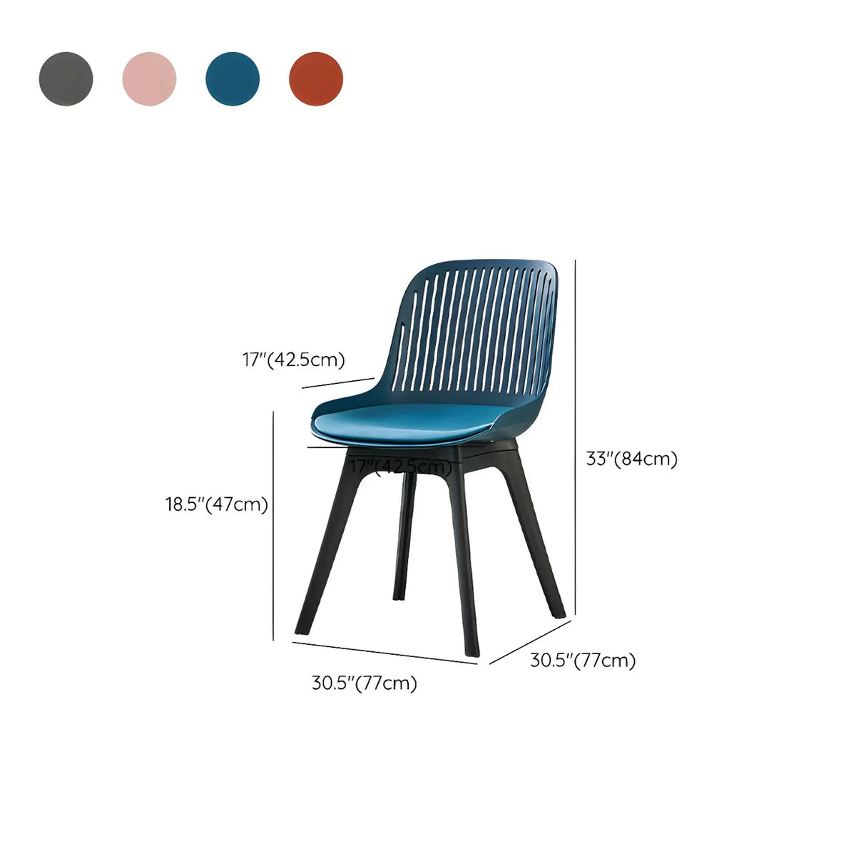 Acrylic Slat Low Back Side Chair Armless Dining Chair Image - 25
