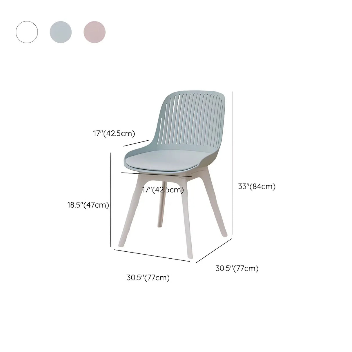 Acrylic Slat Low Back Side Chair Armless Dining Chair Image - 26
