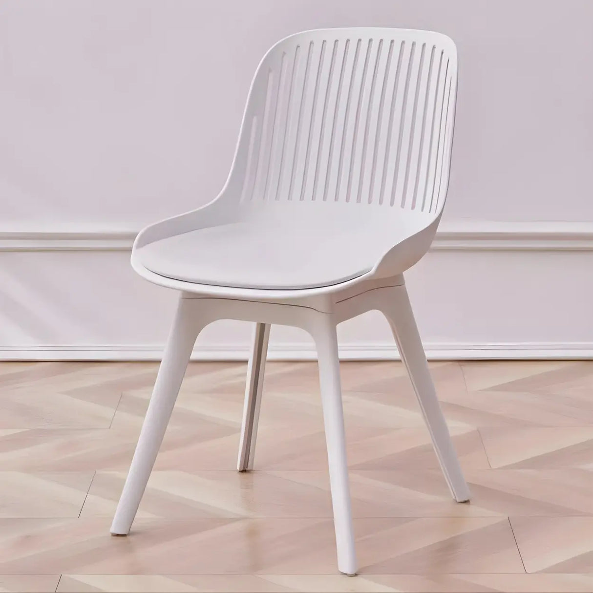 Acrylic Slat Low Back Side Chair Armless Dining Chair Image - 3
