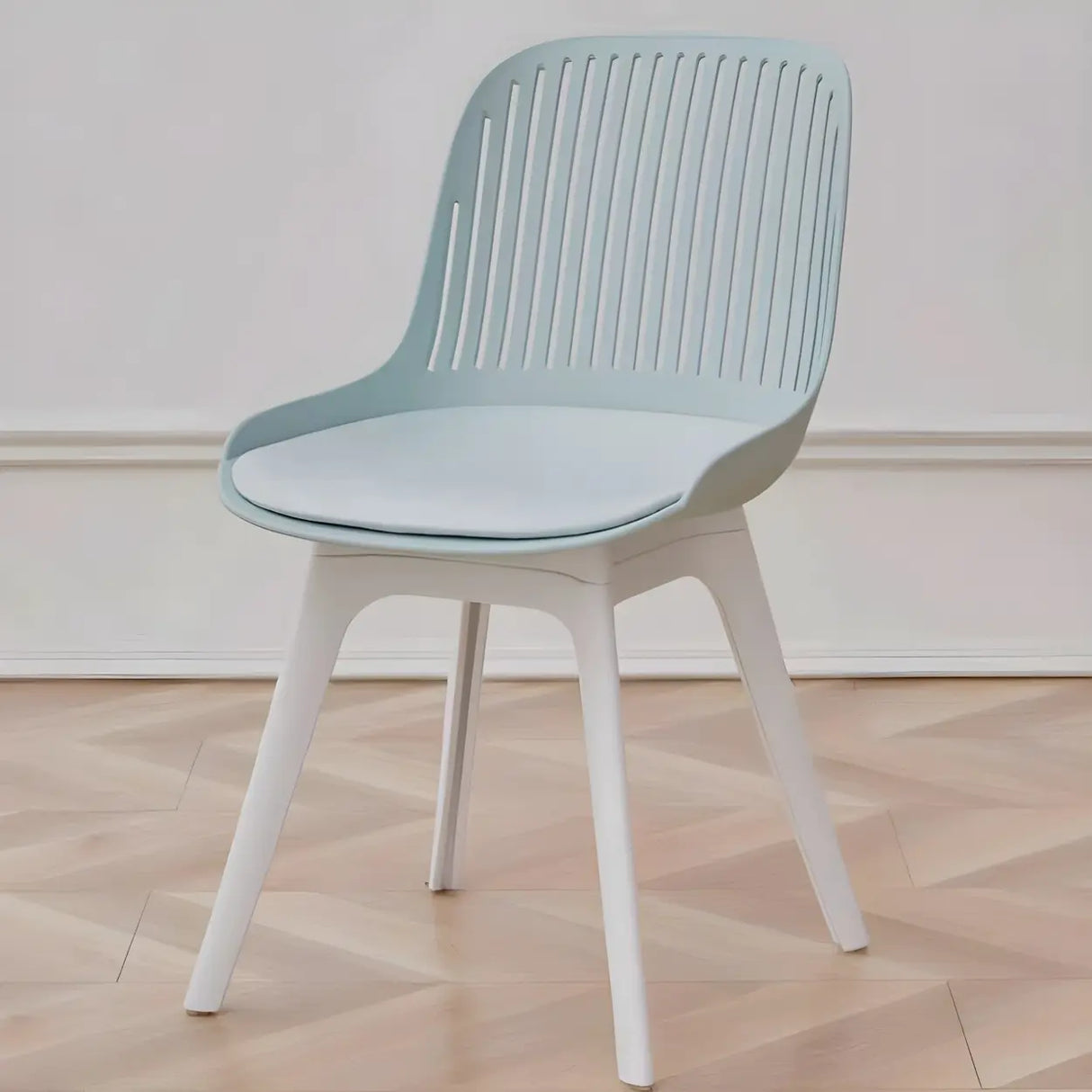 Acrylic Slat Low Back Side Chair Armless Dining Chair Image - 8
