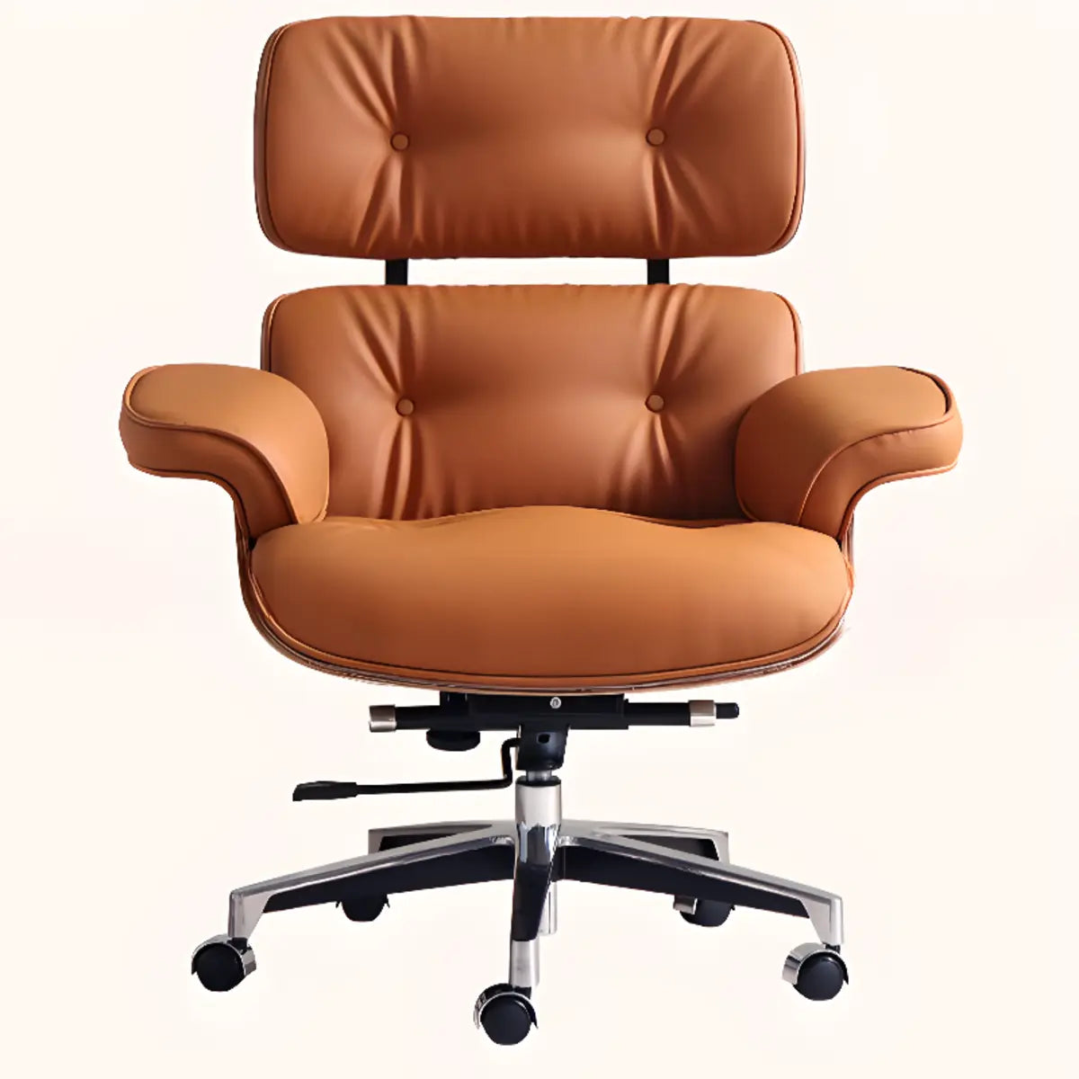 Adjustable Aluminum Frame Leather Office Chair with Headrest Image - 6