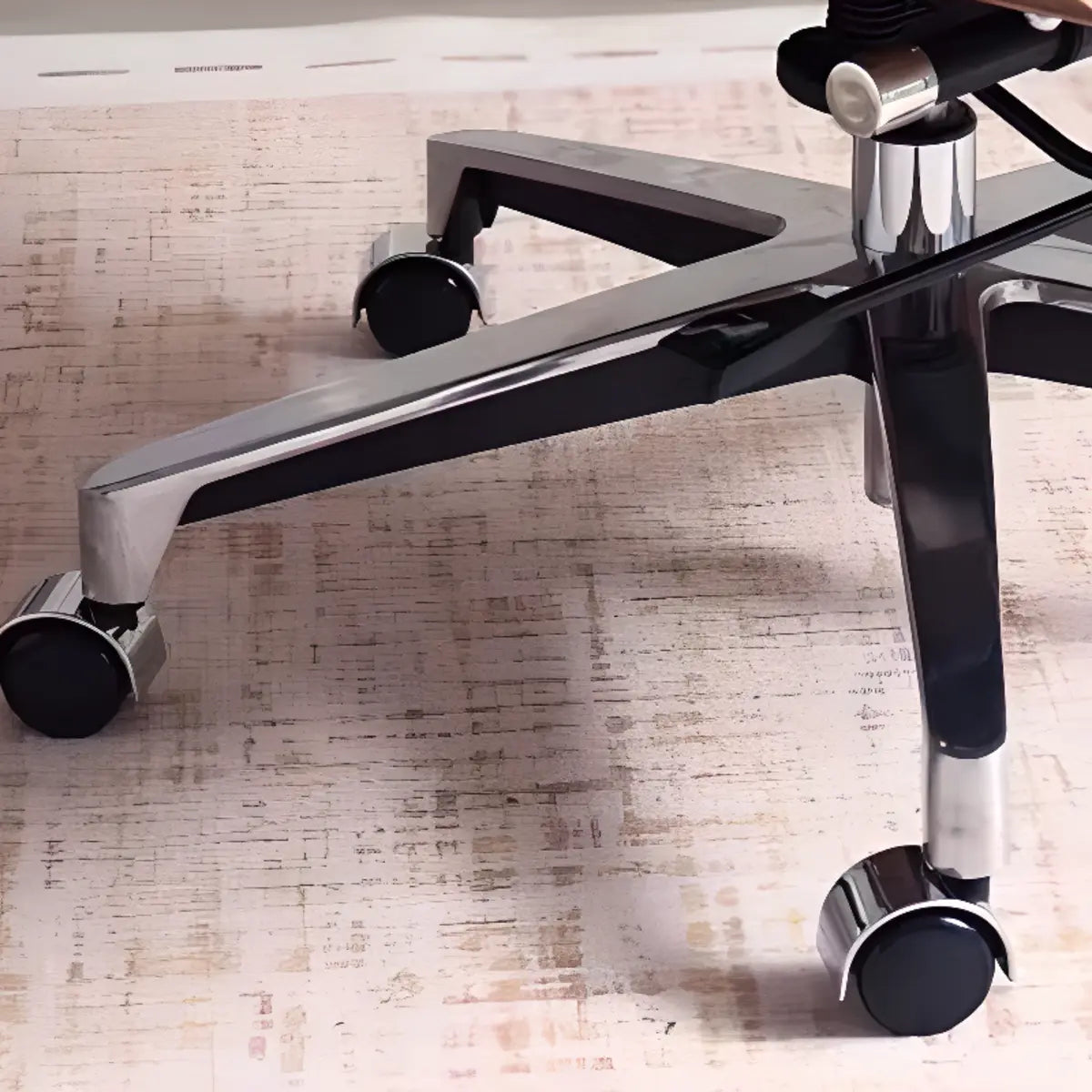 Adjustable Aluminum Frame Leather Office Chair with Headrest Image - 8