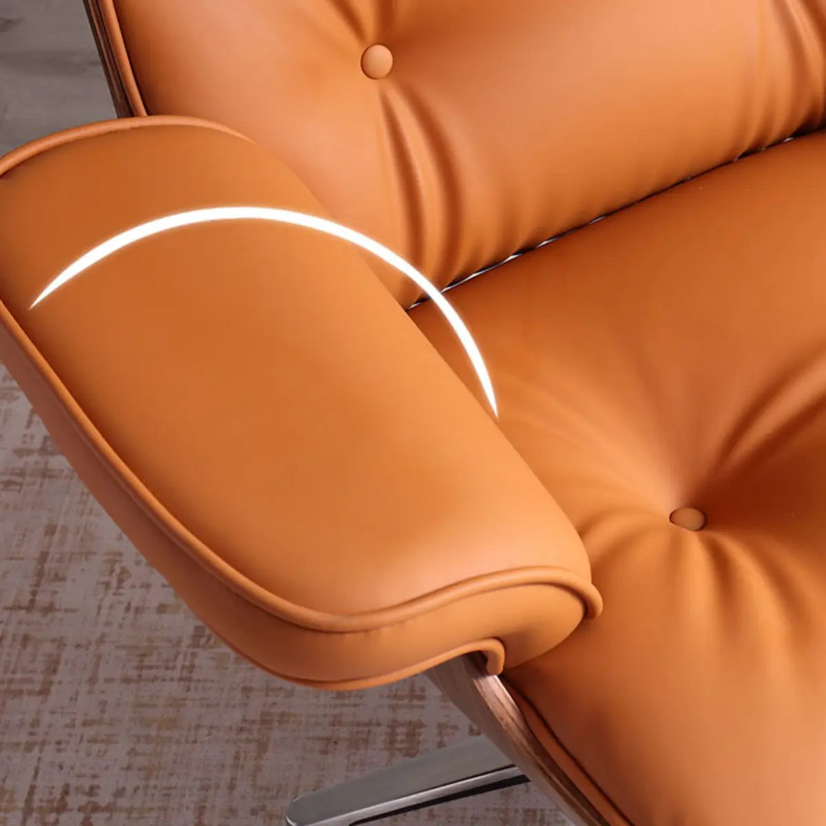 Adjustable Aluminum Frame Leather Office Chair with Headrest Image - 9