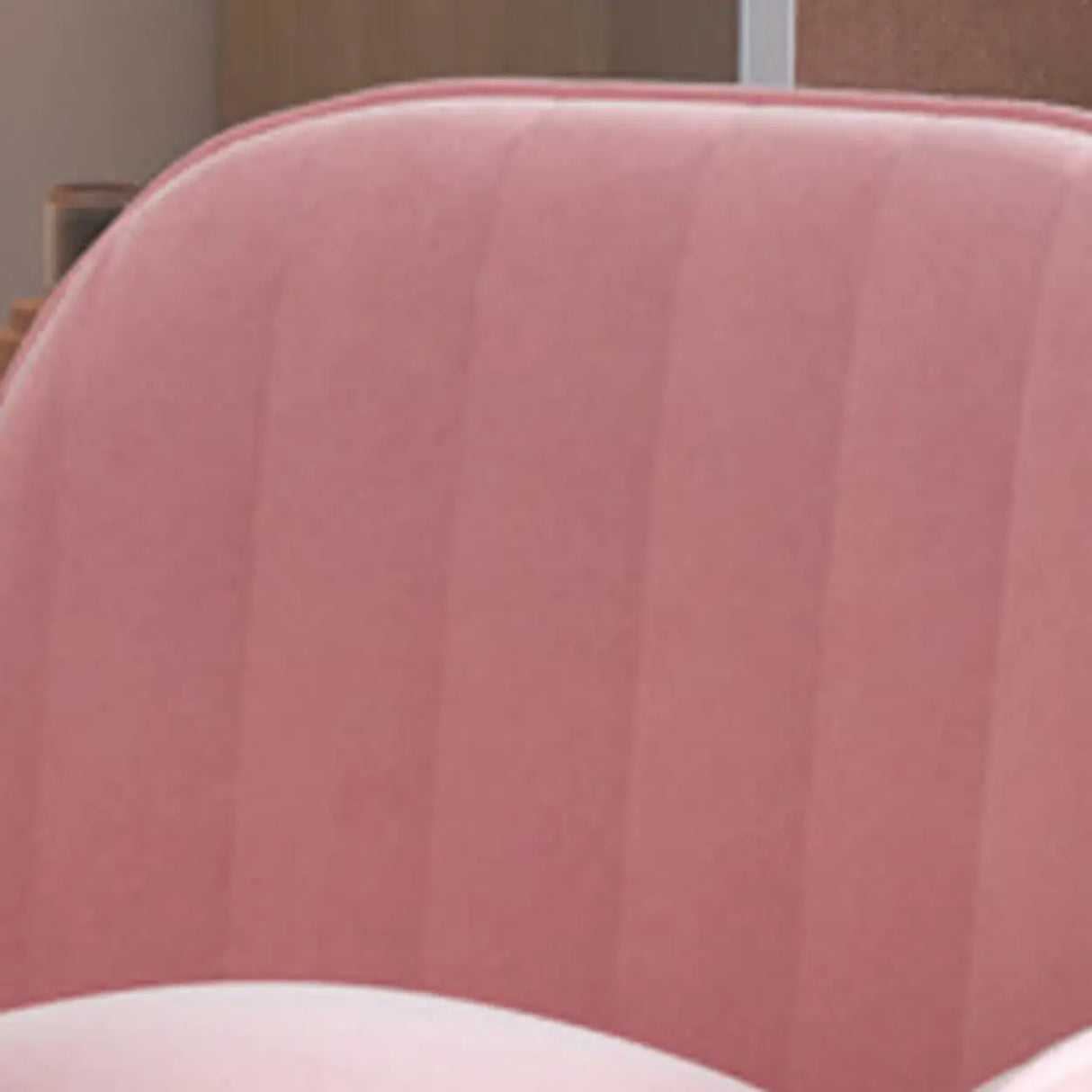 Adjustable and Swivel Pink Velvet Office Chair with Cushion Image - 16