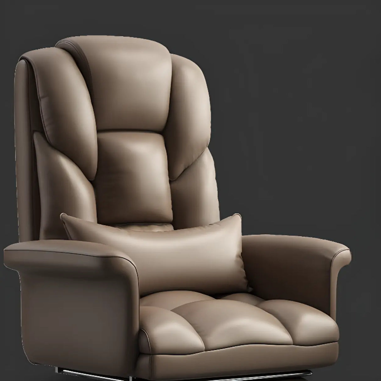 Adjustable Angle and Height Ergonomic Leather Office Chair Image - 10