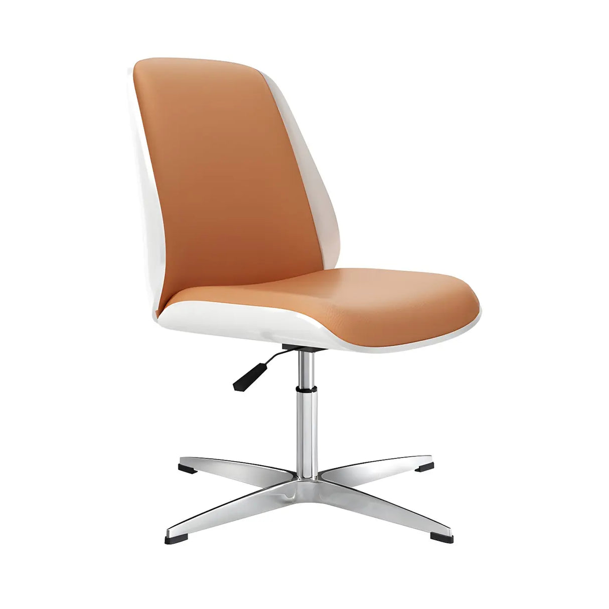 Adjustable Armless Faux Leather Swivel Black Office Chair Image - 25