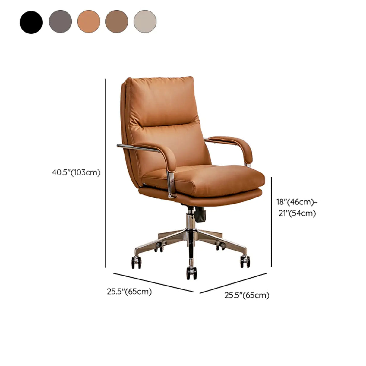 Adjustable Arms Swivel Ergonomic Leather Office Chair Image - 16