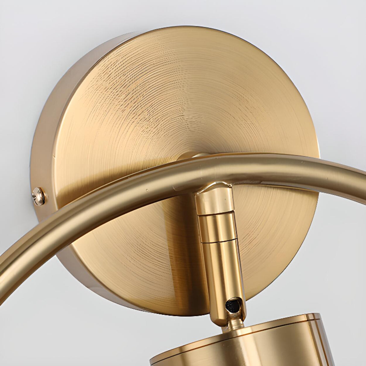 Adjustable Bedside Black and Gold Ring Wall Sconce Image - 20