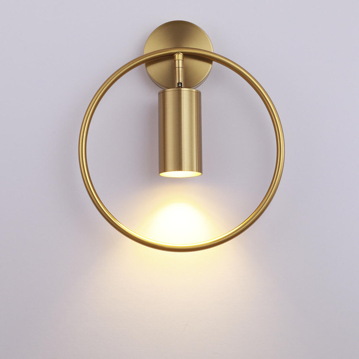 Adjustable Bedside Black and Gold Ring Wall Sconce Image - 6