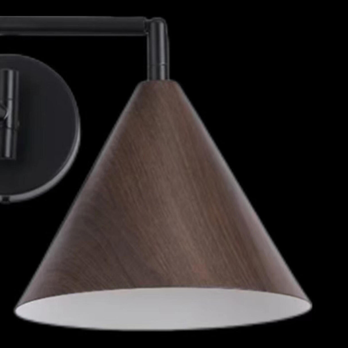 Adjustable Black Cone Metal Swing Arm Wall Sconce Image - 14