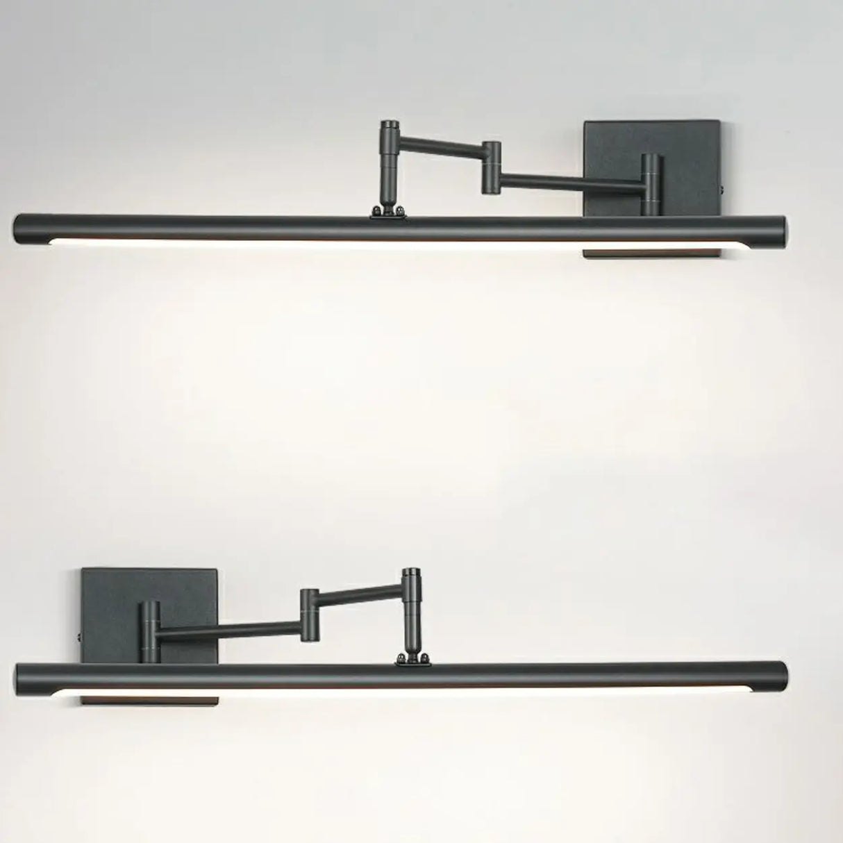 Adjustable Black Linear Metal LED Mirror Vanity Light Image - 8