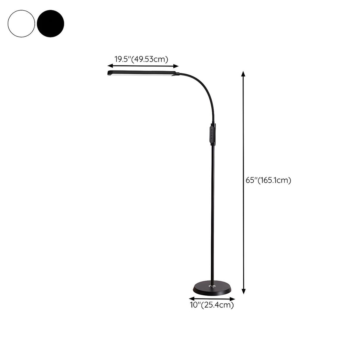 Adjustable Black Rectangular LED Floor Reading Lamp