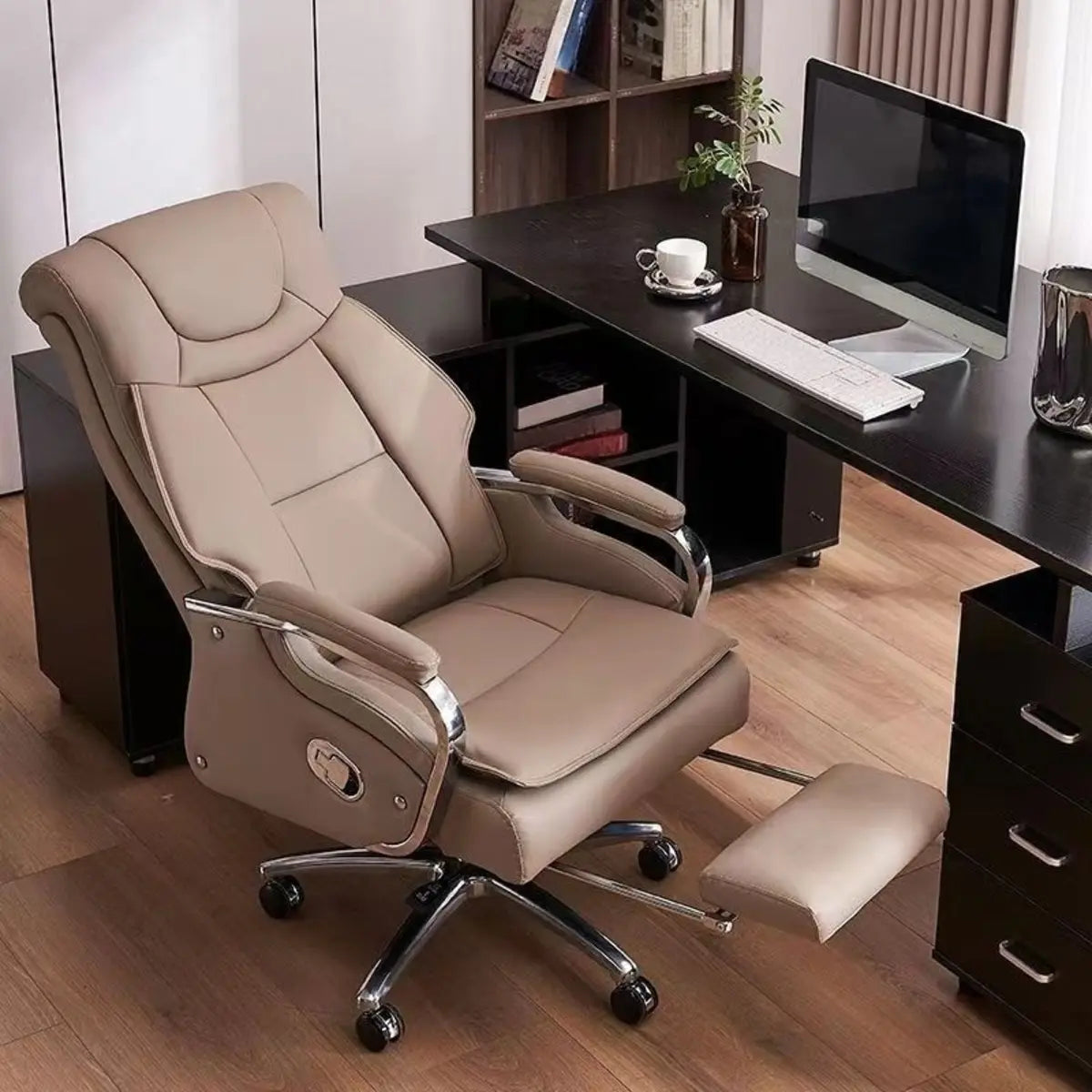 Adjustable Comfort Executive Office Chair with Armrests Image - 6