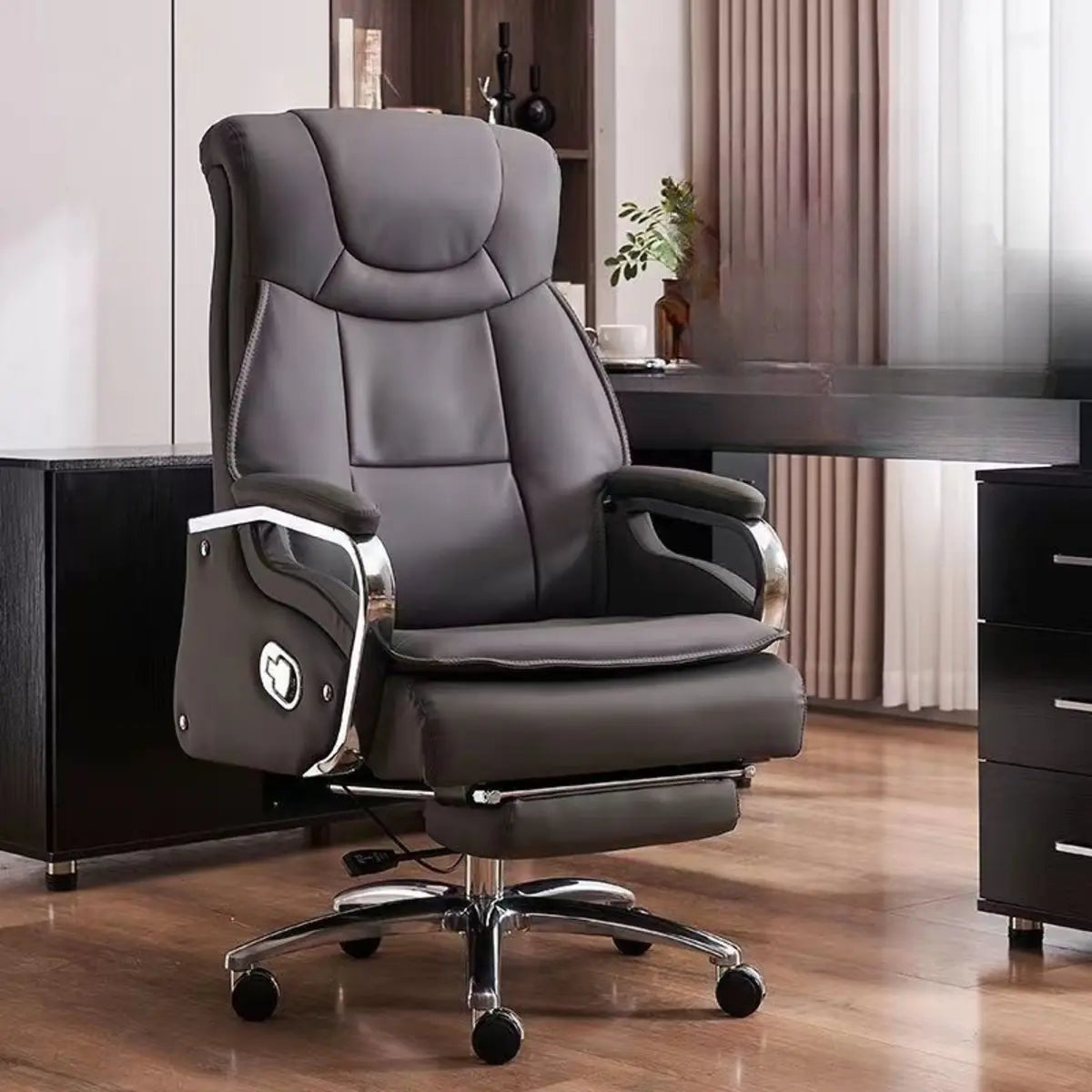 Adjustable Comfort Executive Office Chair with Armrests Image - 9