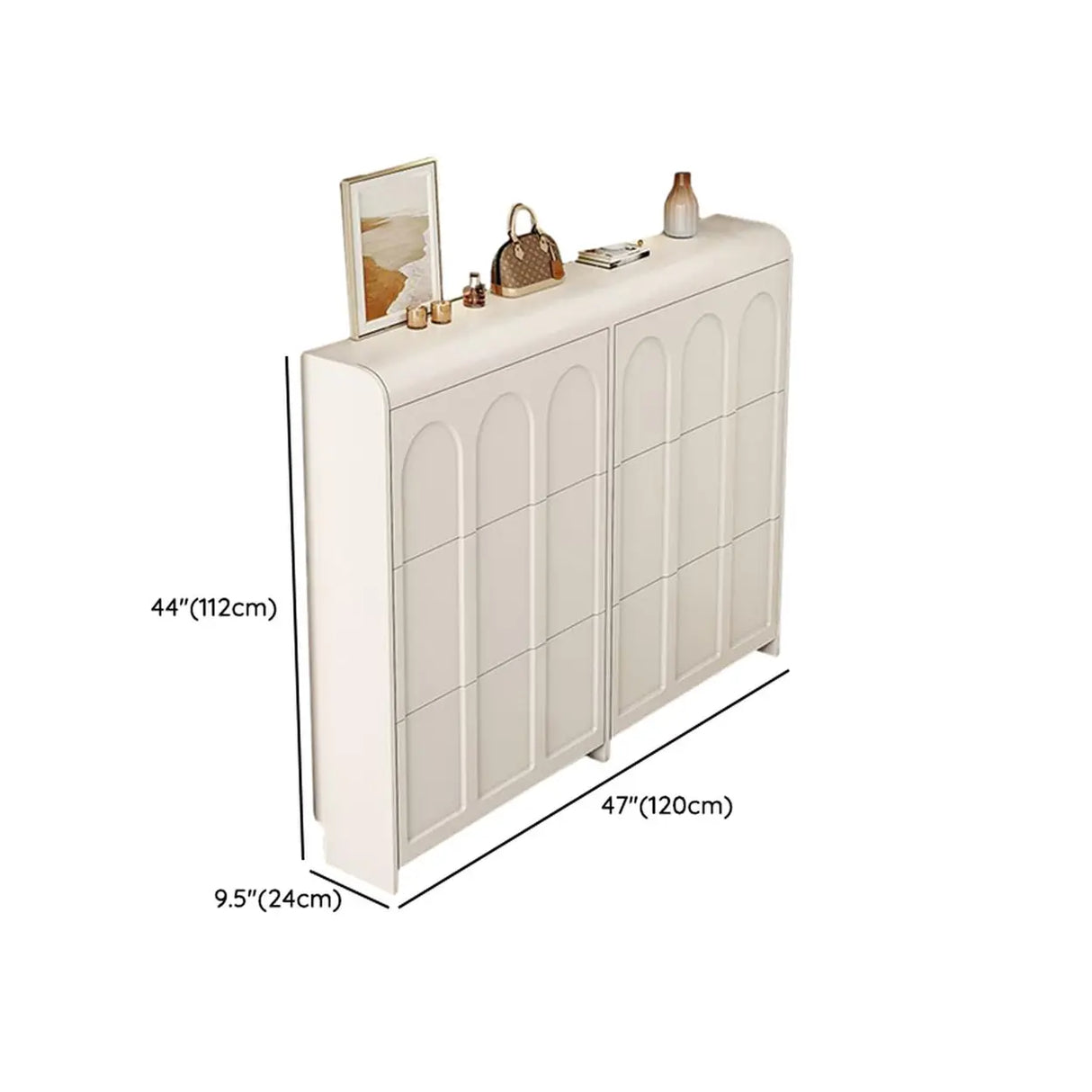 Adjustable Entryway White Drop Front Shoe Storage Cabinet Image - 14