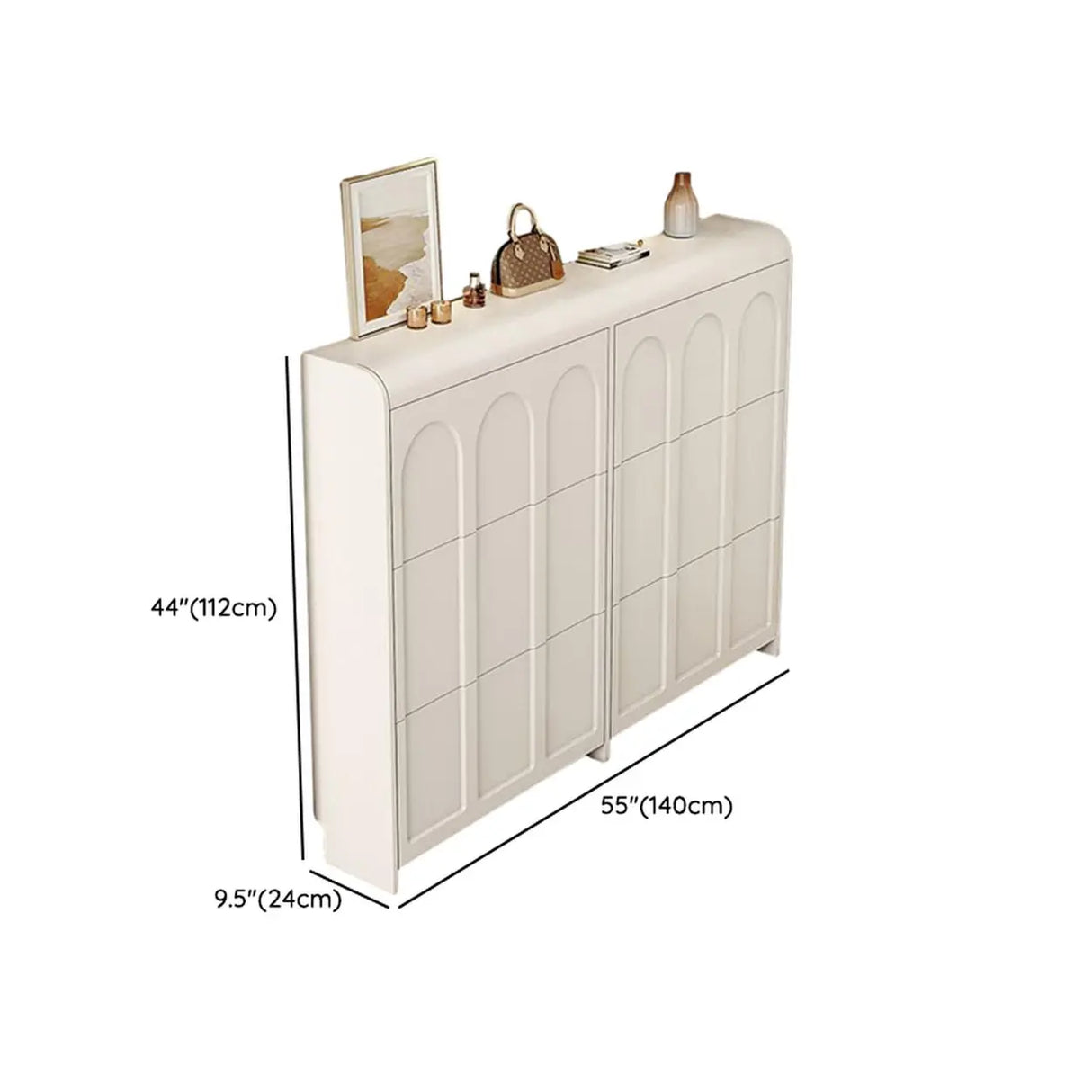 Adjustable Entryway White Drop Front Shoe Storage Cabinet Image - 17