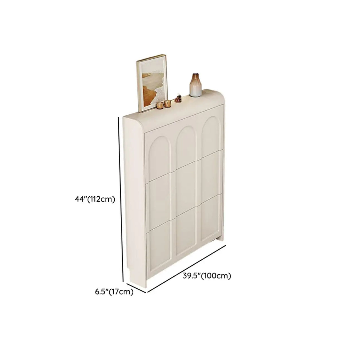 Adjustable Entryway White Drop Front Shoe Storage Cabinet Image - 24