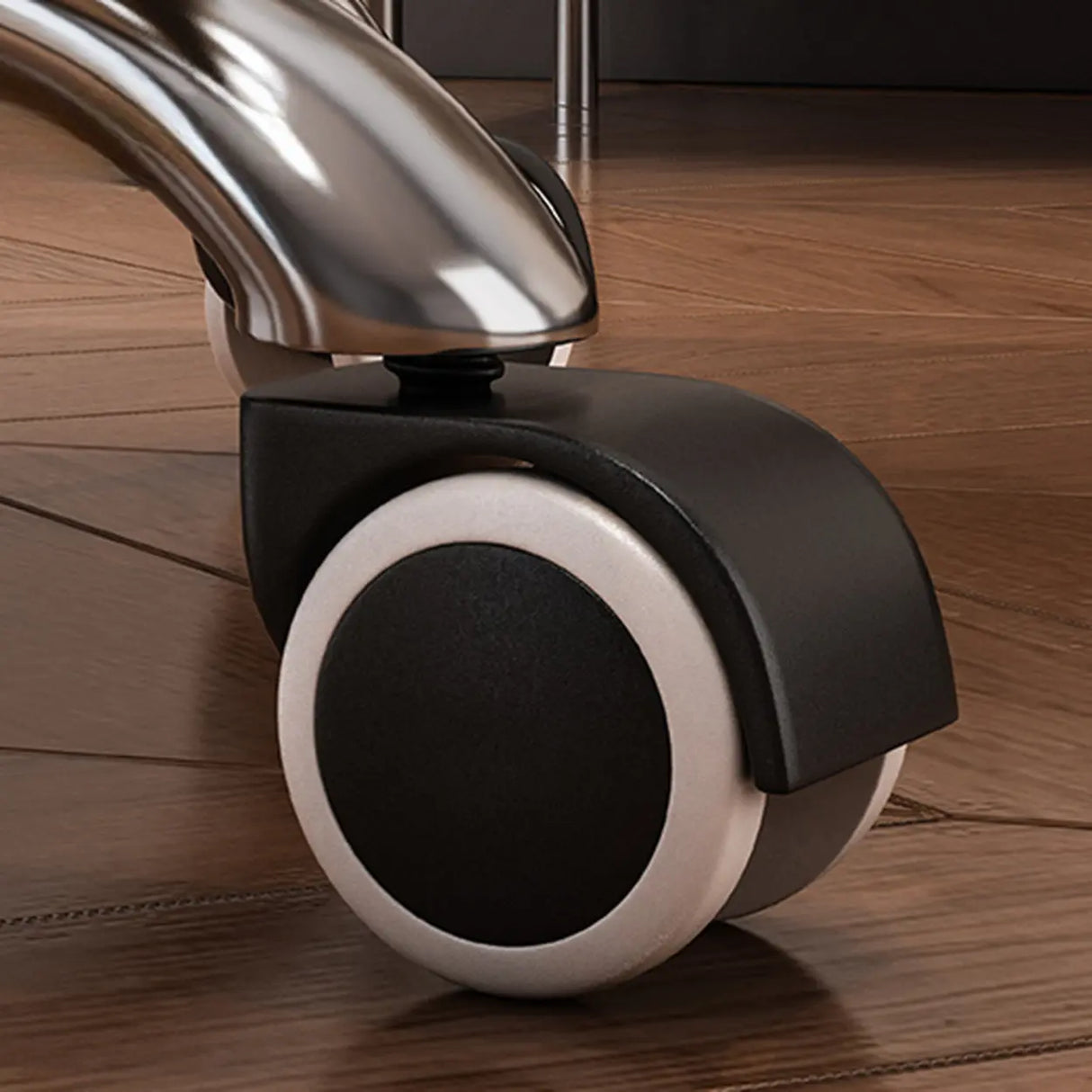 Adjustable Ergonomic Leather Footrest Cream Office Chair Image - 13