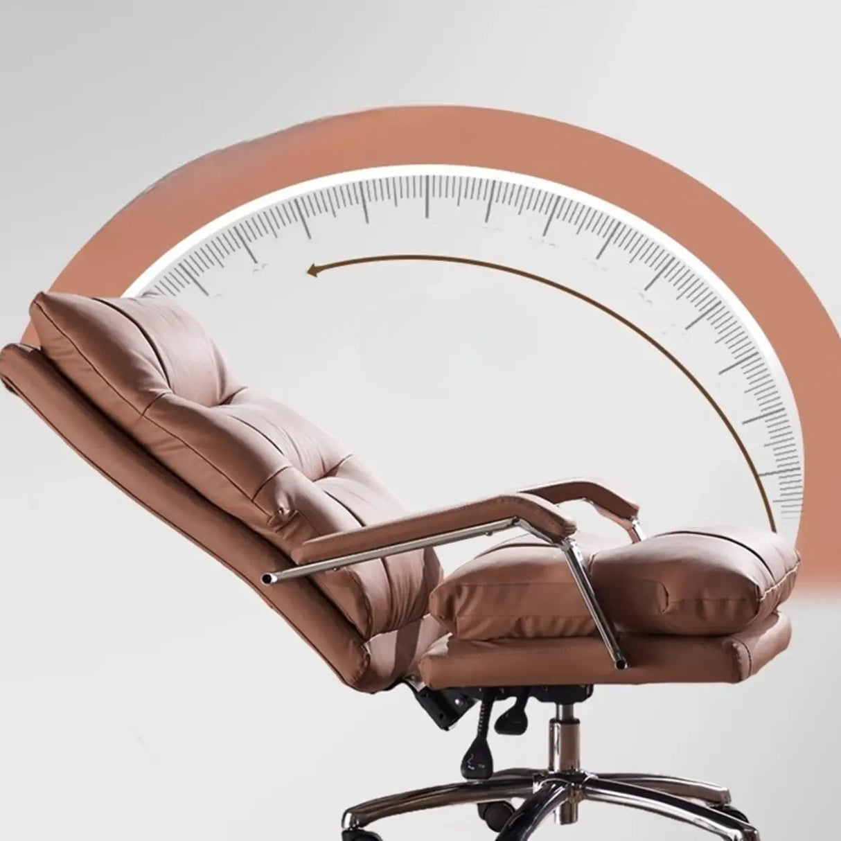 Adjustable Ergonomic Leather Orange Footrest Office Chair Image - 7