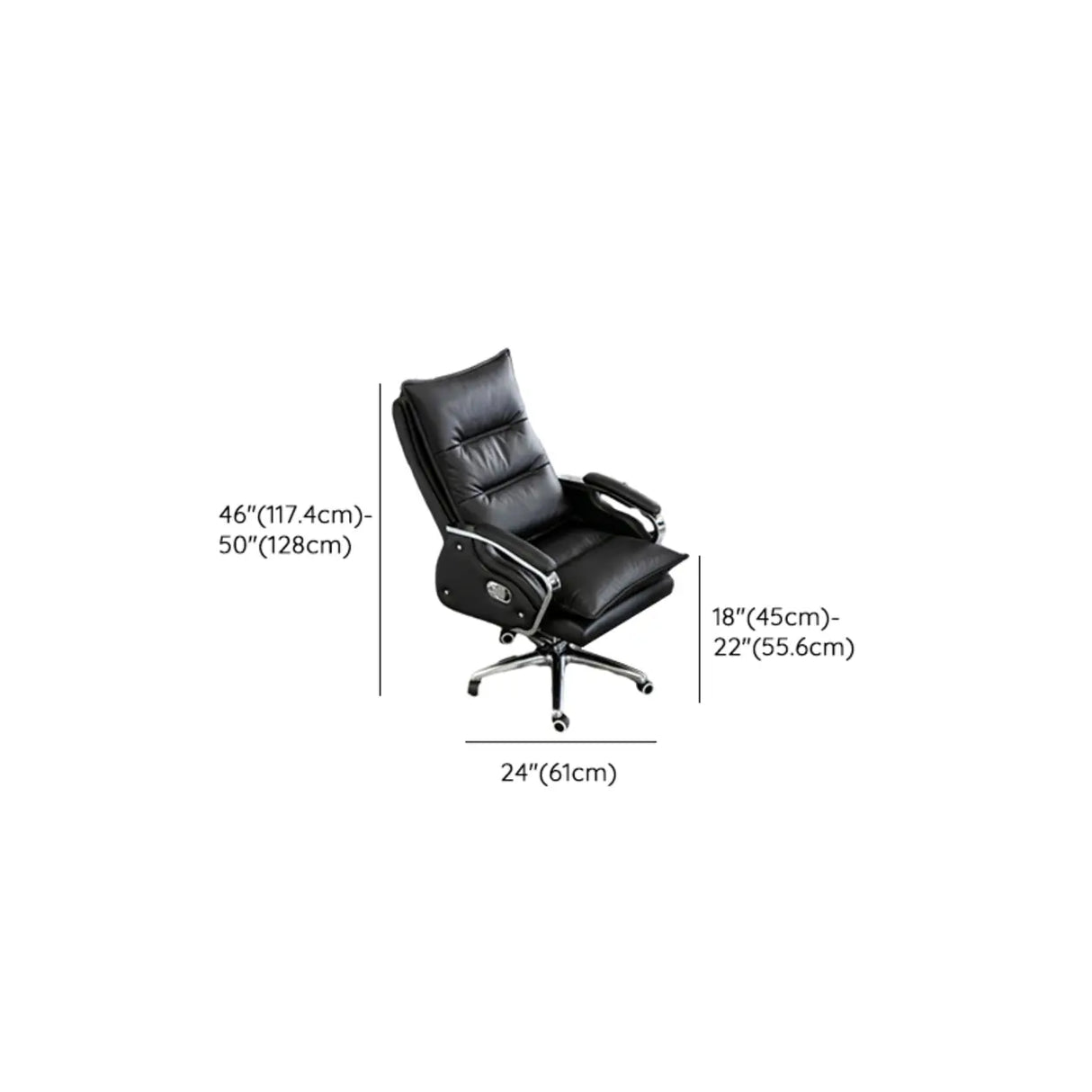 Adjustable Ergonomic Leather Swivel Recliner Office Chair Image - 18