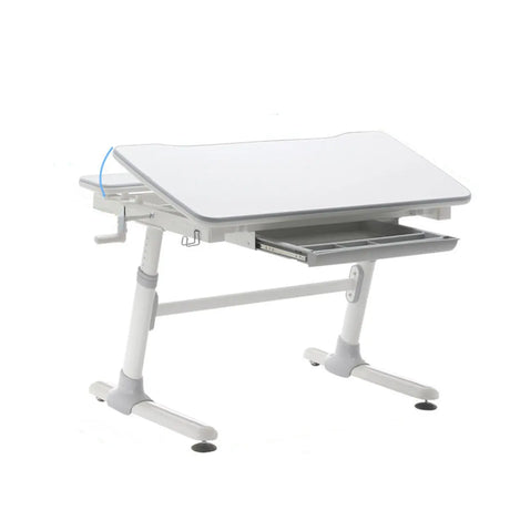 Adjustable Ergonomic White Wood Keyboard Tray Kids Desk Image - 2