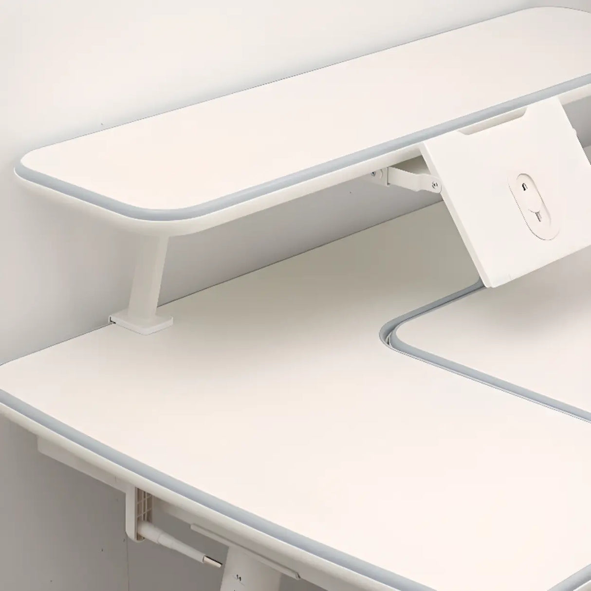 Adjustable Ergonomic White Wood Keyboard Tray Kids Desk Image - 7