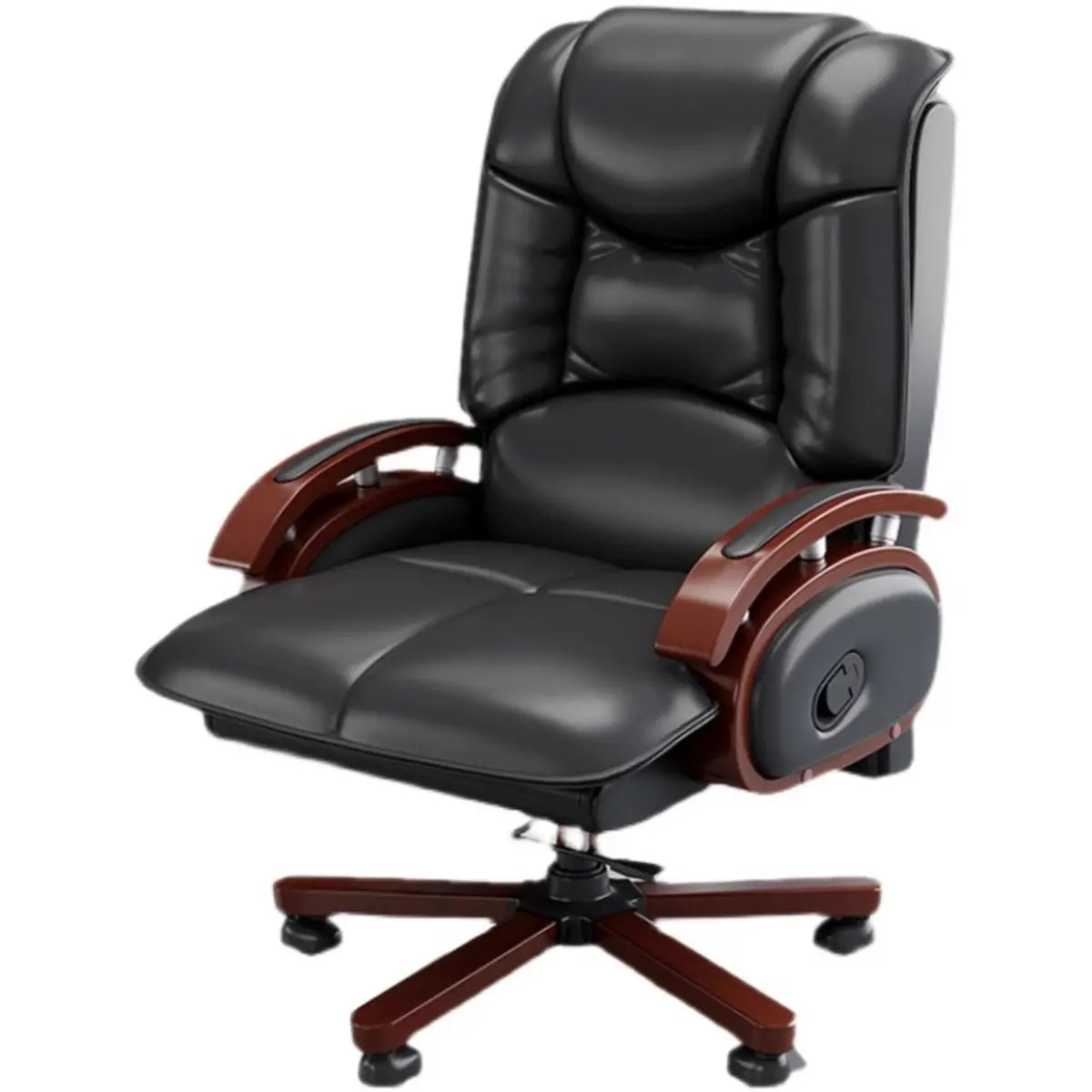 Adjustable Executive Leather Office Chair with Wheels Image - 5