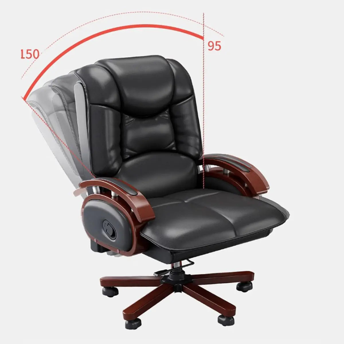 Adjustable Executive Leather Office Chair with Wheels Image - 7
